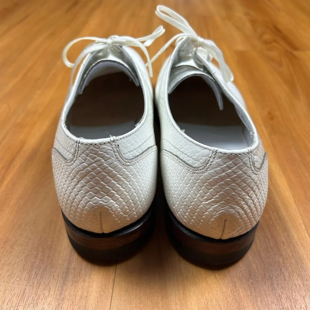Stacy Adams Shoes‎ White Leather Tag Size 11D